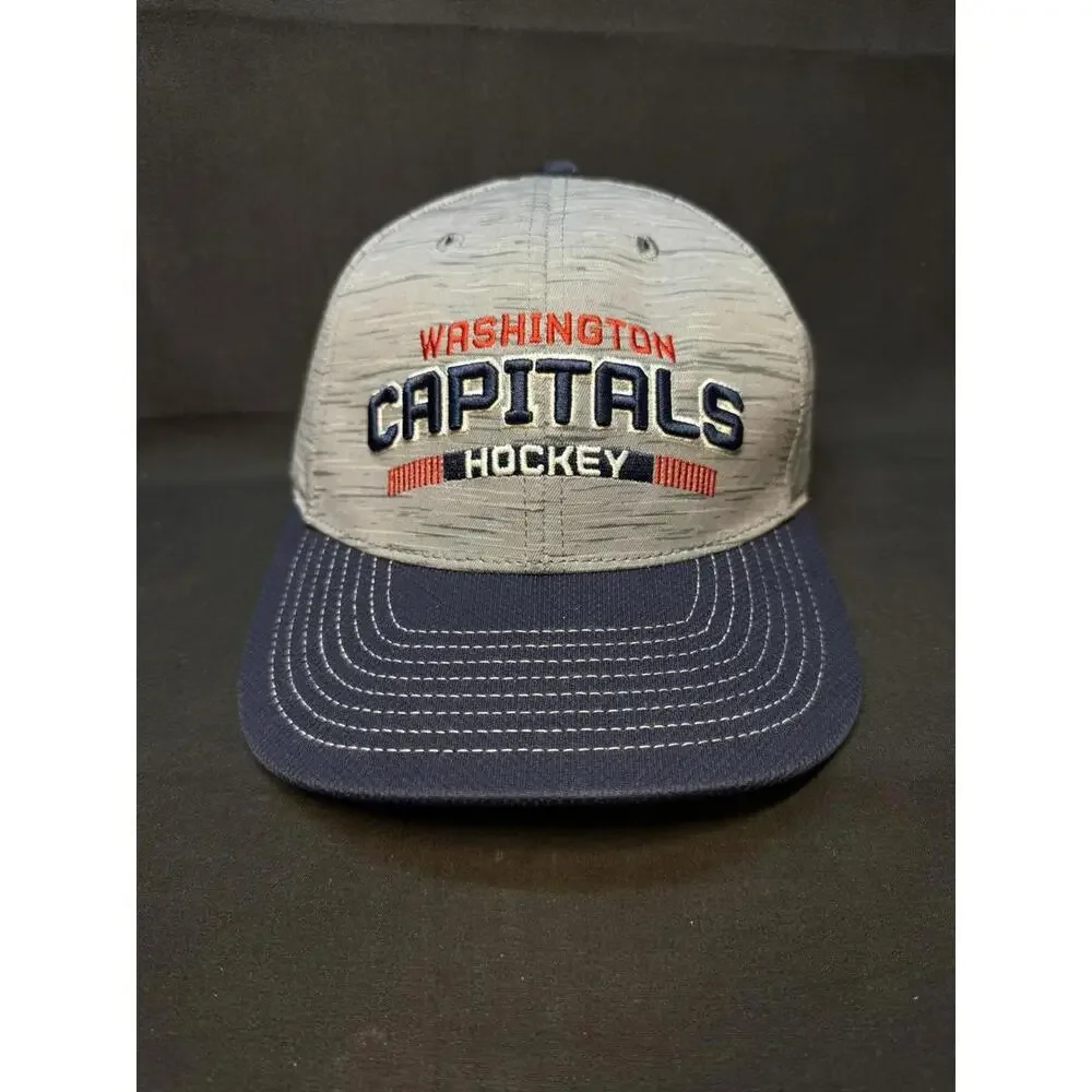 Washington Capitals Hat Cap Strap Back Gray Navy NHL Hockey Mens One Size